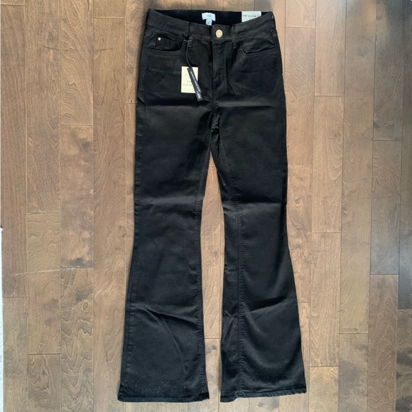 NWT- RIVER ISLAND 90’s MINIMAL FLARE BLACK JEANS- SIZE 12 - Picture 4 of 6